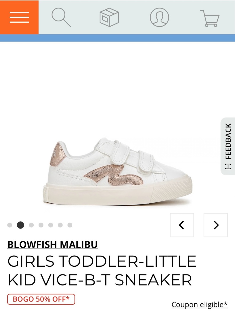 Blowfish White Sneakers with Metallic Rose Accent